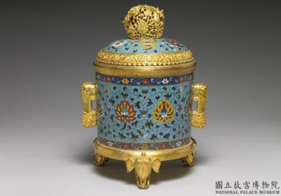 图片[3]-Copper lidded incense burner with cloisonne enamel decor of flowers, Qing dynasty, Qianlong reign (1736-1795)-China Archive